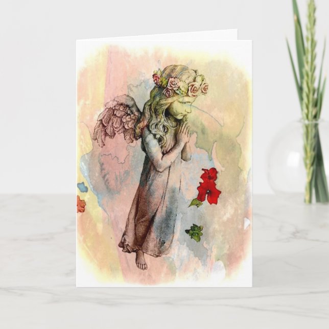 Carte de voeux Angel Prieur Aquarelle (Devant)