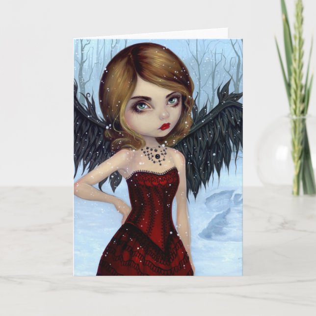 Carte de voeux "Anges de neige" (Devant)