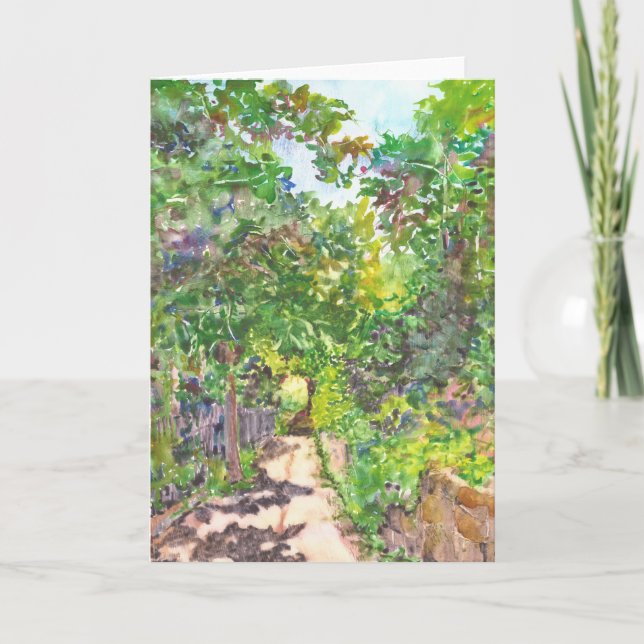 Carte de voeux anglaise d'aquarelle de ruelle de (Devant)