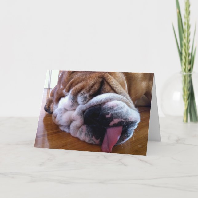 Carte de voeux anglaise vierge de bouledogue (Devant)