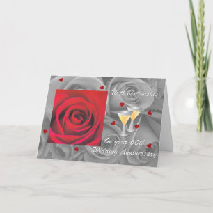 carte de voeux aniversary de noces de diamant