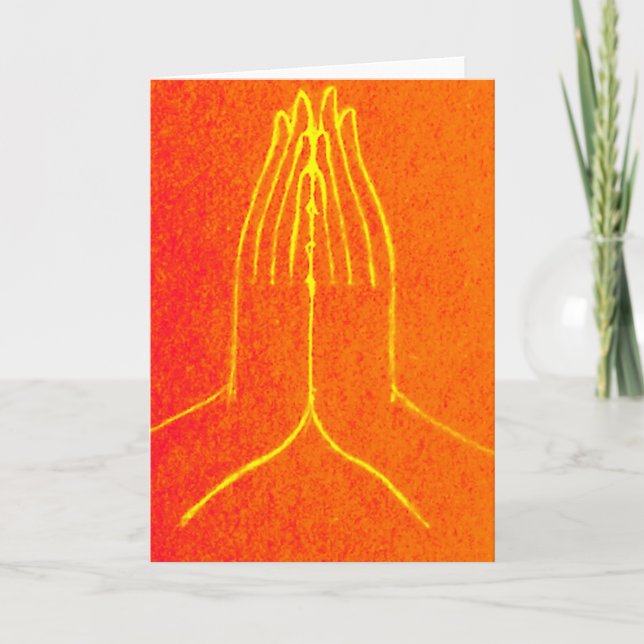 Carte de voeux Anjali/Namaskara Mudra (Devant)