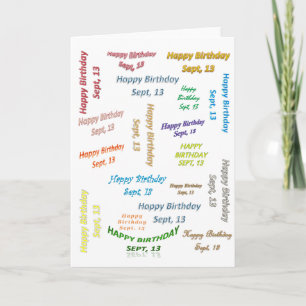 Carte de vœux Anniversaire 13 Septembre