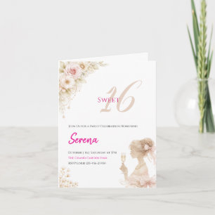 Carte de vœux anniversaire 16 ans Fleur Rêveuse Do
