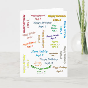 Carte de vœux Anniversaire 3 septembre