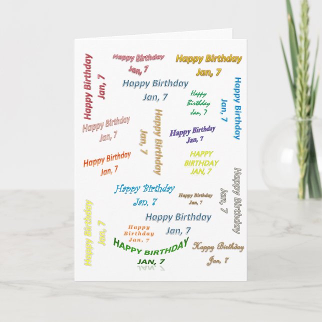 Carte de vœux Anniversaire 7 janvier (Devant)