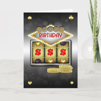 Carte De Voeux Anniversaire Casino Thème Avec Fent