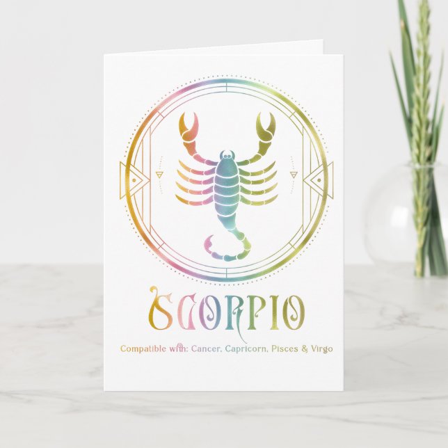 Carte de voeux Anniversaire Compatibilité Scorpio (Devant)