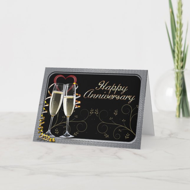 Carte de voeux Anniversaire de Champagne (Devant)