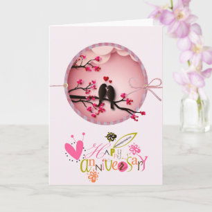 Carte de voeux anniversaire inséparables