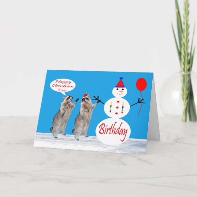 Carte de voeux Anniversaire le soir de Noël (Devant)