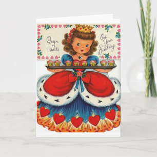 Carte de voeux Anniversaire Retro Queen Of Hearts
