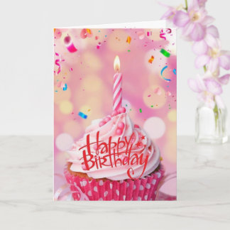 Carte de voeux Anniversaire Wives Cup Cake Pink