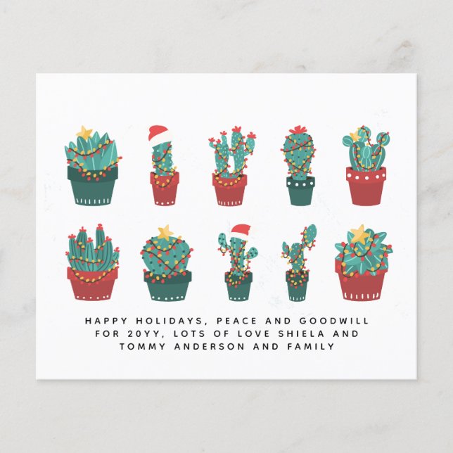 Carte de vœux annuelle personnalisée Funny Cacti C (Devant)