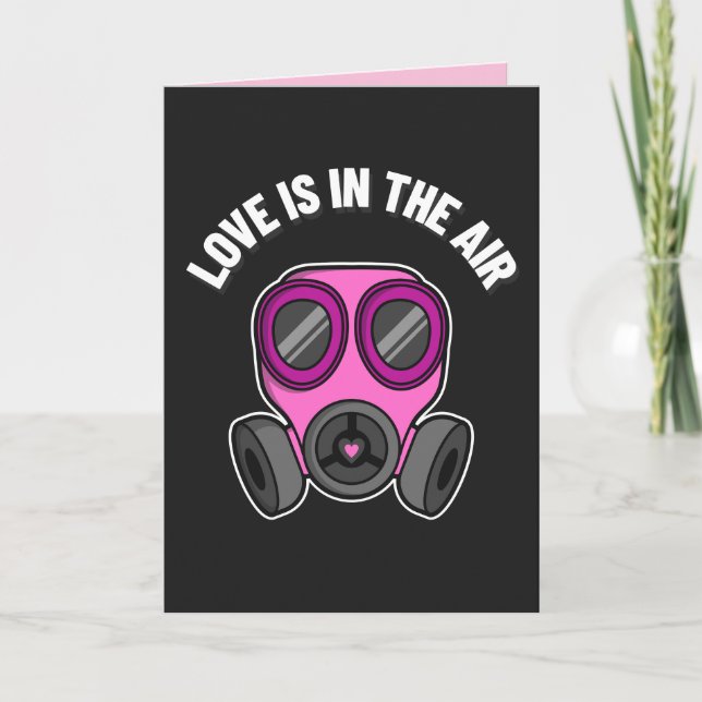 CARTE DE VOEUX ANTI-SAINT-VALENTIN MASQUE À GAZ DR (Devant)