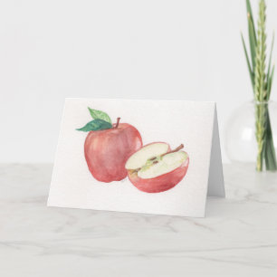 Carte de voeux Apple et demi-aquarelle