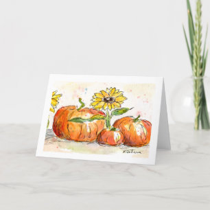 Carte de vœux aquarelle de temps de récolte