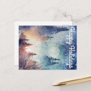 Carte de vœux aquarelle pour les fêtes