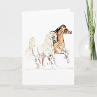 Carte de voeux Arabe de cheval