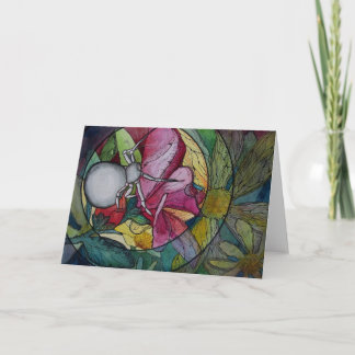 Carte de voeux : "Araignée de fleurs"