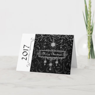 Carte de voeux Arbre de Noël noir et blanc