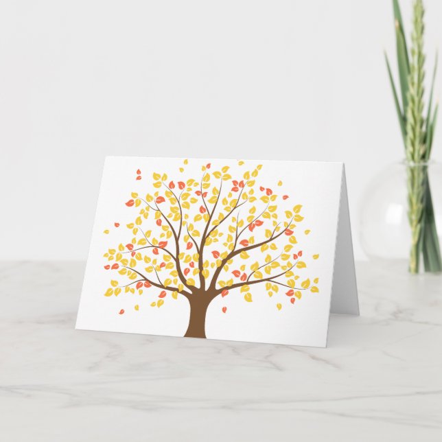 Carte de voeux Arbre Or Automne (Devant)