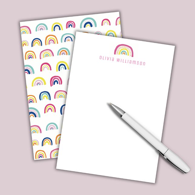 Carte de vœux arc-en-ciel mignonne (Rainbow personalized notecards)
