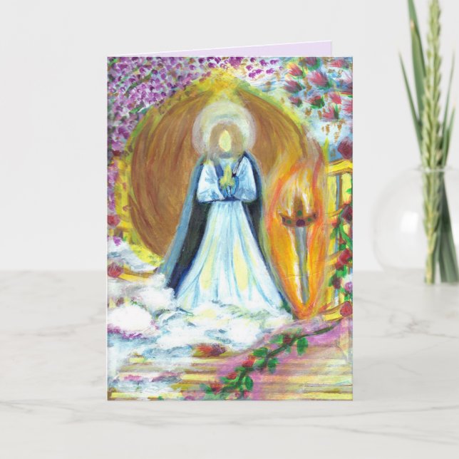 Carte de voeux Archangel Uriel avec message inspir (Devant)