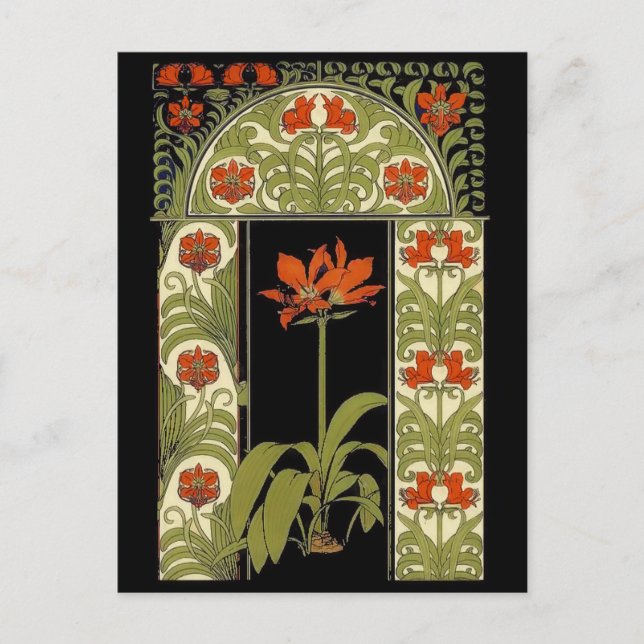 Carte de voeux Art Déco Floral (Devant)