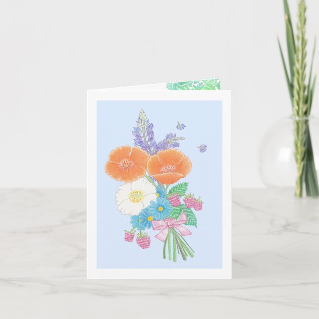 Carte de voeux Art Fleur sauvage d'été Toute occas (Devant)