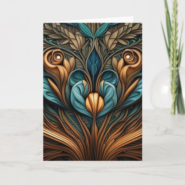 Carte de voeux Art nouveau 3 vierge (Devant)