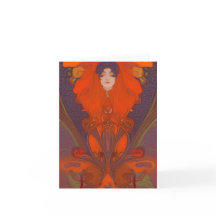 Carte de voeux Art nouveau 9 vierge