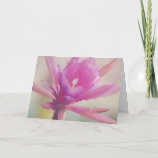 Carte de vœux artistique avec fleur de cactus de N (Devant)