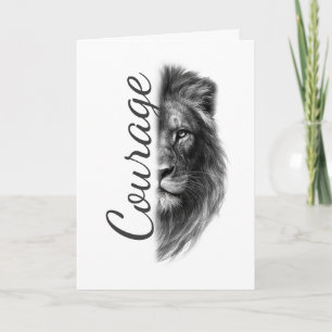 Carte de vœux artistique minimale pliée Courage Li