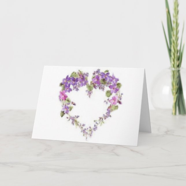Carte de voeux au coeur violet (Devant)