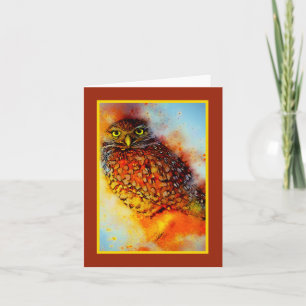 Carte de vœux au hibou éclaboussé