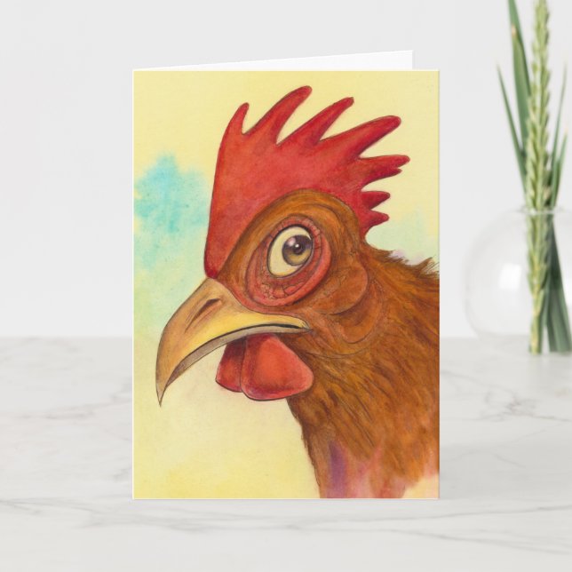 Carte de voeux au poulet - (5x7 vierge à l'intérie (Devant)