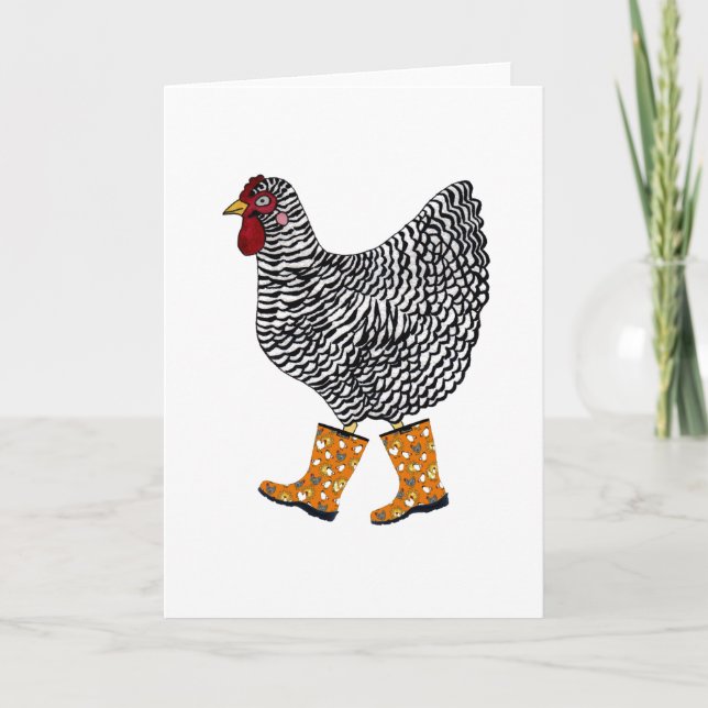 Carte de voeux au poulet rock barred (Devant)