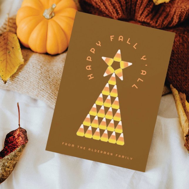 Carte de voeux automne à Noël - Candy Corn Tree (Créateur téléchargé)