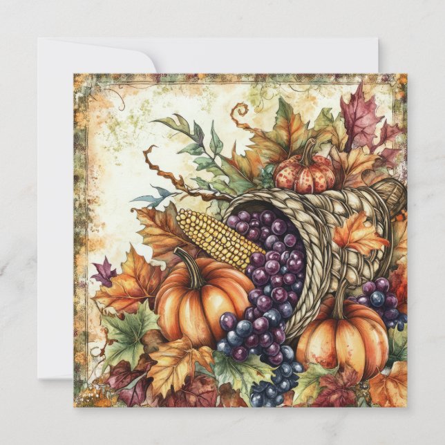Carte de voeux automne Cornucopia (Devant)
