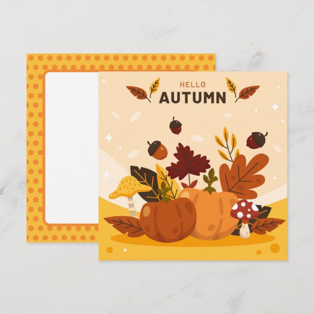 Carte de vœux automne plat (Devant / Derrière)