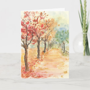 Carte de voeux Automne Road