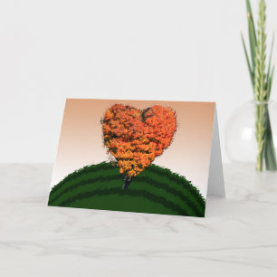 Carte de voeux Autumn Love Tree