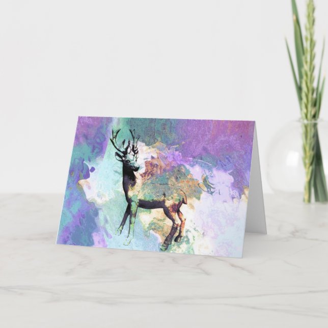 Carte de voeux aux cerfs (Devant)