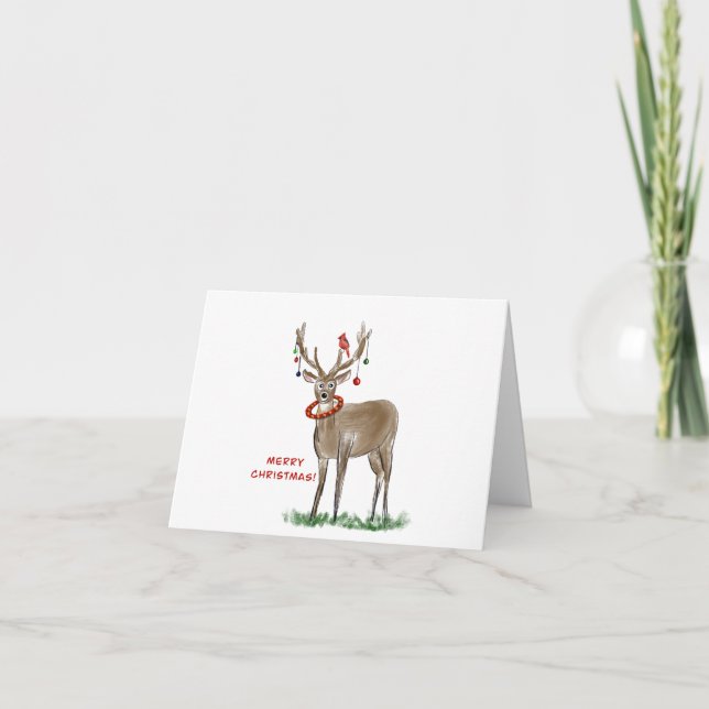 Carte de voeux aux cerfs de Noël (Devant)