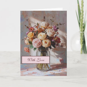 Carte de vœux aux fleurs abstraites