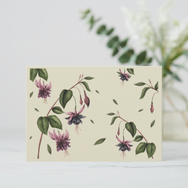 Carte de voeux aux fleurs violettes (Debout devant)
