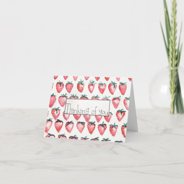 Carte de voeux aux fraises (Devant)