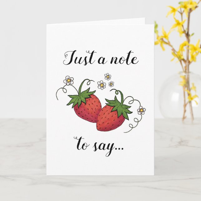 Carte de voeux aux fraises (Fleur jaune)