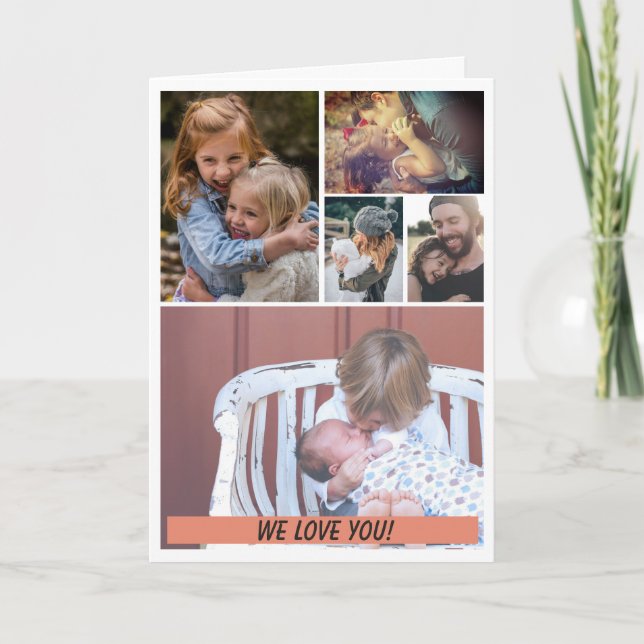 Carte de voeux avec 5 photos et texte (Devant)